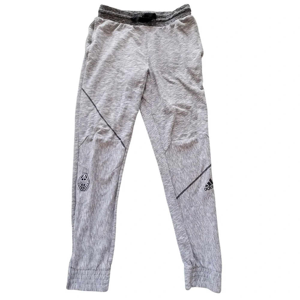 Adidas Jogger‎ Pants Mens Large Gray Space Dye Ankle Zip Athletic Sweatpants